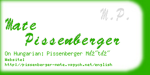 mate pissenberger business card